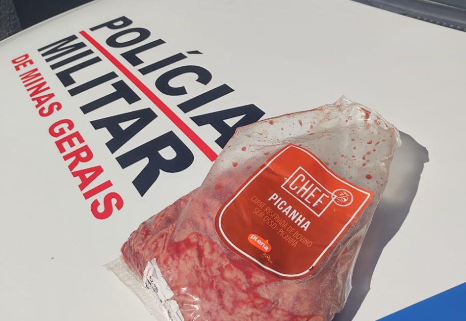Rapaz é preso em Pará de Minas após roubar uma peça de carne em um supermercado