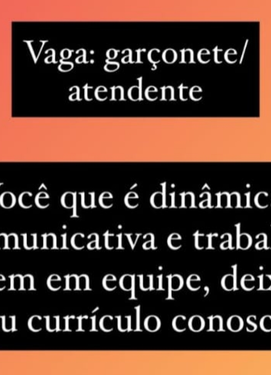 OPORTUNIDADE DE TRABALHO
