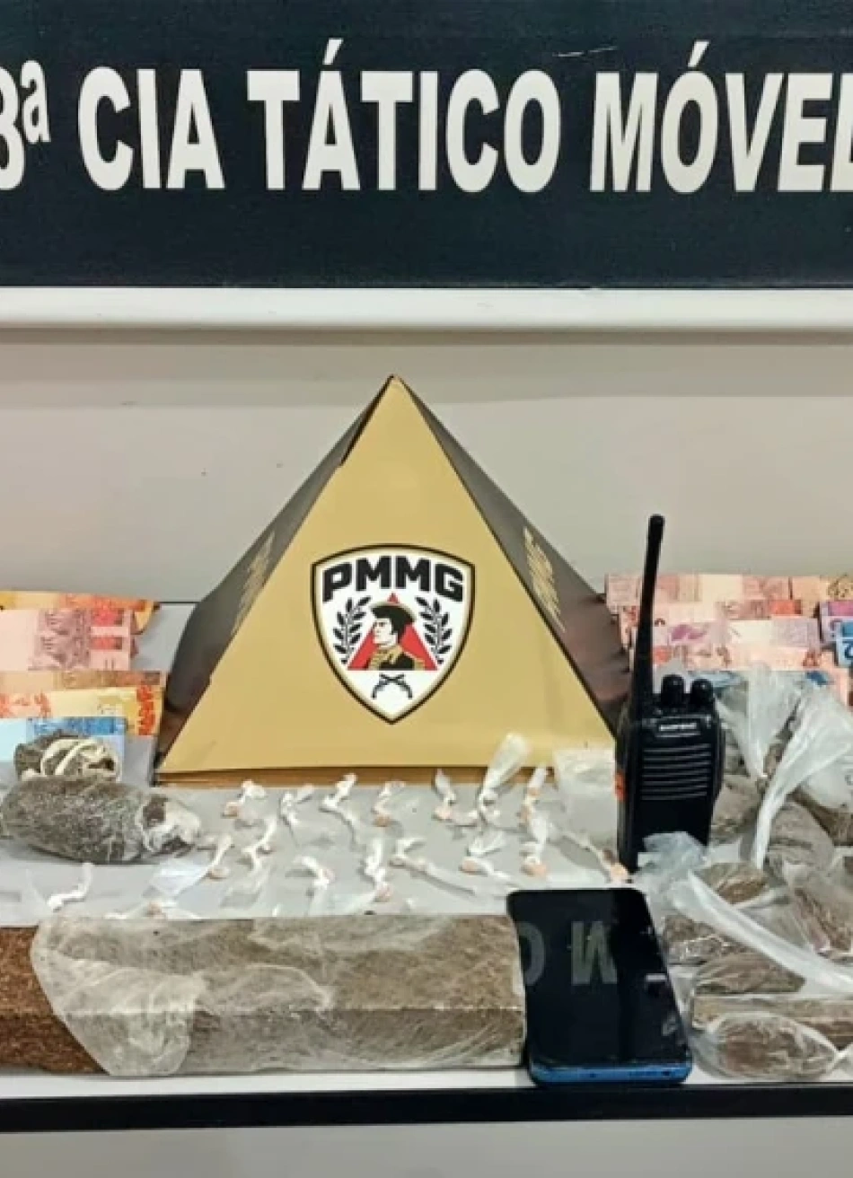 POLÍCIA MILITAR APREENDE GRANDE QUANTIDADE DE DROGAS E PRENDE DOIS SUSPEITOS POR TRÁFICO EM NOVA SERRANA