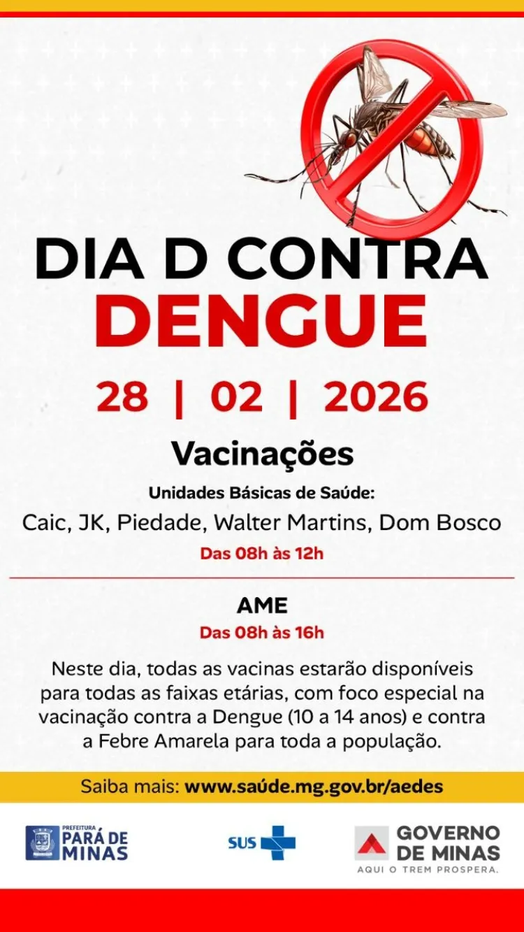 Prefeitura intensifica ações de combate à dengue com mutirão e dia D em Pará de Minas