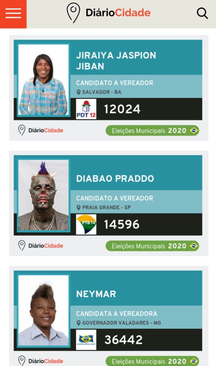 Candidatos com nomes criativos e engraçados vão participar do pleito neste ano