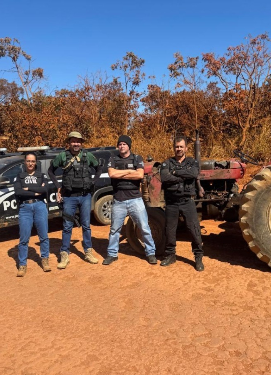 PCMG apreende veículos em investigação sobre furto de madeira de eucalipto