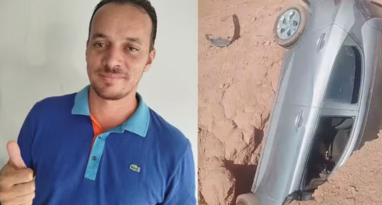 Carro é encontrado em cratera após desaparecimento de motorista de aplicativo em Minas Gerais