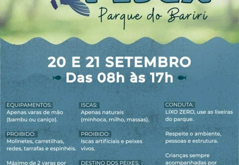 Os tradicionais Dias de Pesca na lagoa do Parque do Bariri.