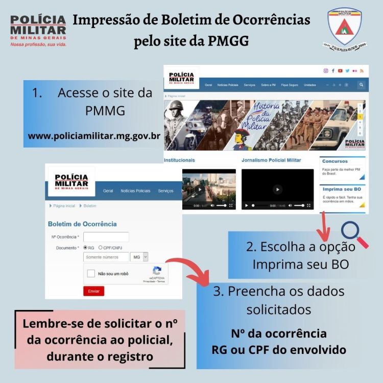 Polícia Militar passa a disponibilizar as ocorrências em seu site oficial para impressão