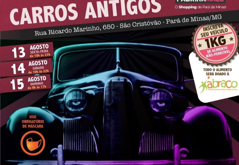 Fabrika Mall recebe de hoje até o próximo domingo exposição de carros antigos