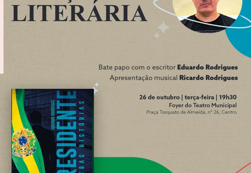 Segunda edição do projeto Terça Literária será realizada nesta terça-feira no foyer do Teatro Geraldina Campos de Almeida