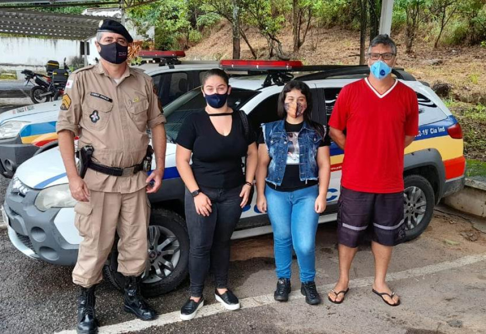 Pioneiro do Proerd, sargento José Nego visitou o quartel da 19ª Cia acompanhado da afilhada, que pretende seguir a carreira de militar