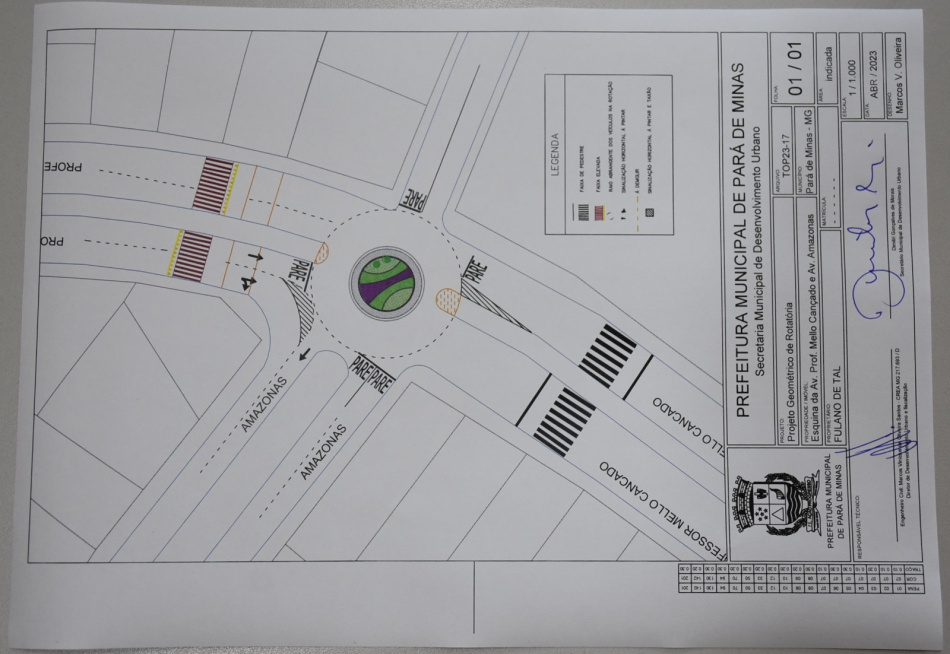 o Secretário Municipal de Desenvolvimento Urbano, Dimitri Morais, fala sobre a construção de uma nova rotatória, localizada na Avenida Professor Mello Cançado, próximo à Avenida Amazonas. As 