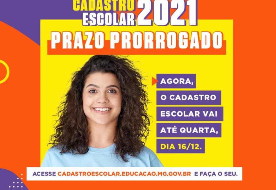 Governo prorroga até a próxima quarta-feira prazo do cadastro escolar na rede pública de ensino de Minas Gerais